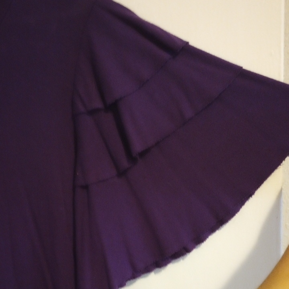 Chic Purple Ruffle Sleeve Tee - Picture 3 of 6